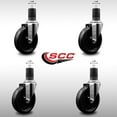 thumbnail image 2 of 5 Inch SS Phenolic Wheel Swivel 1-5/8 Inch Expanding Stem Caster Set SCC, 2 of 2
