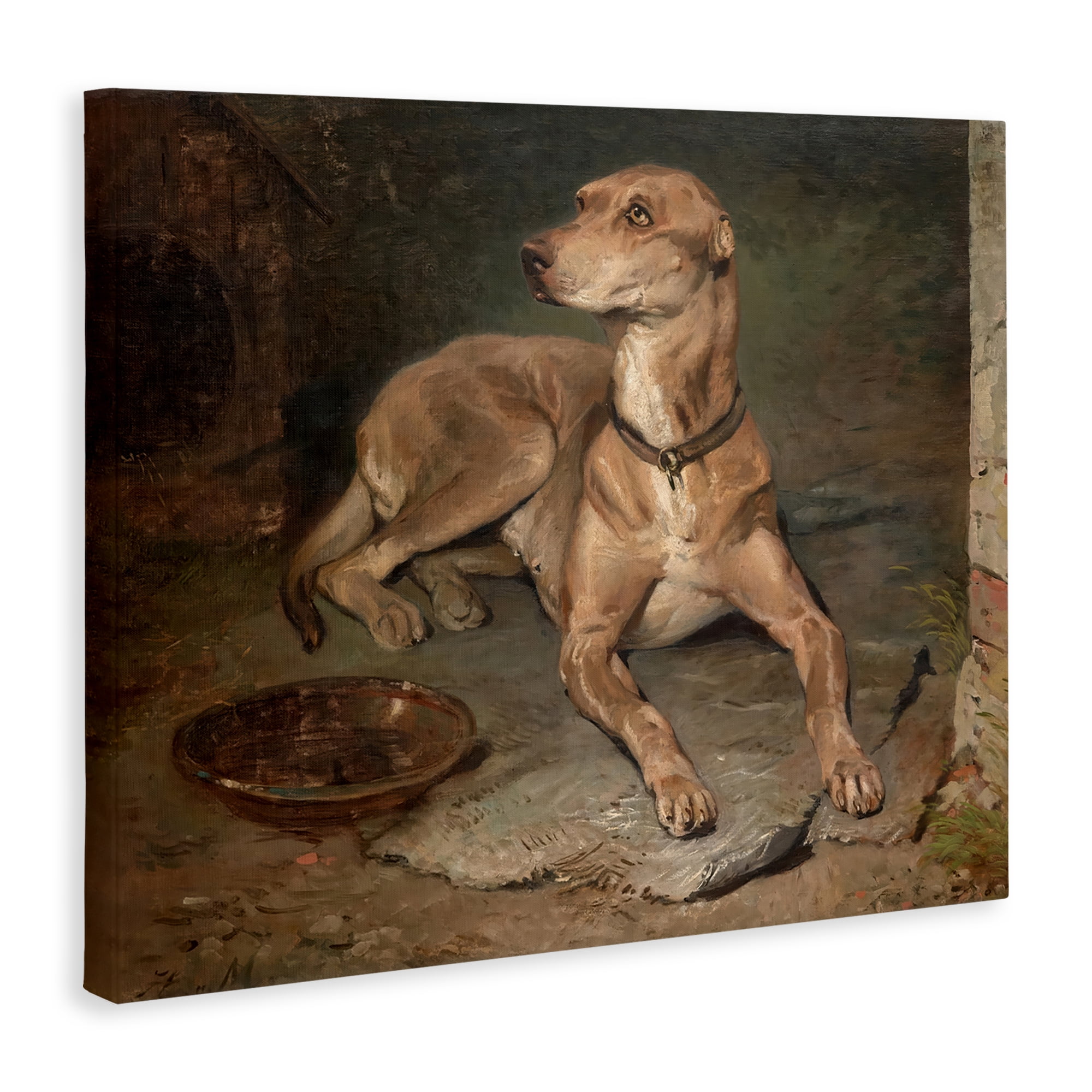 Stupell Industries Historical Dog & Bowl Canvas Wall Art, design by Lil' Rue