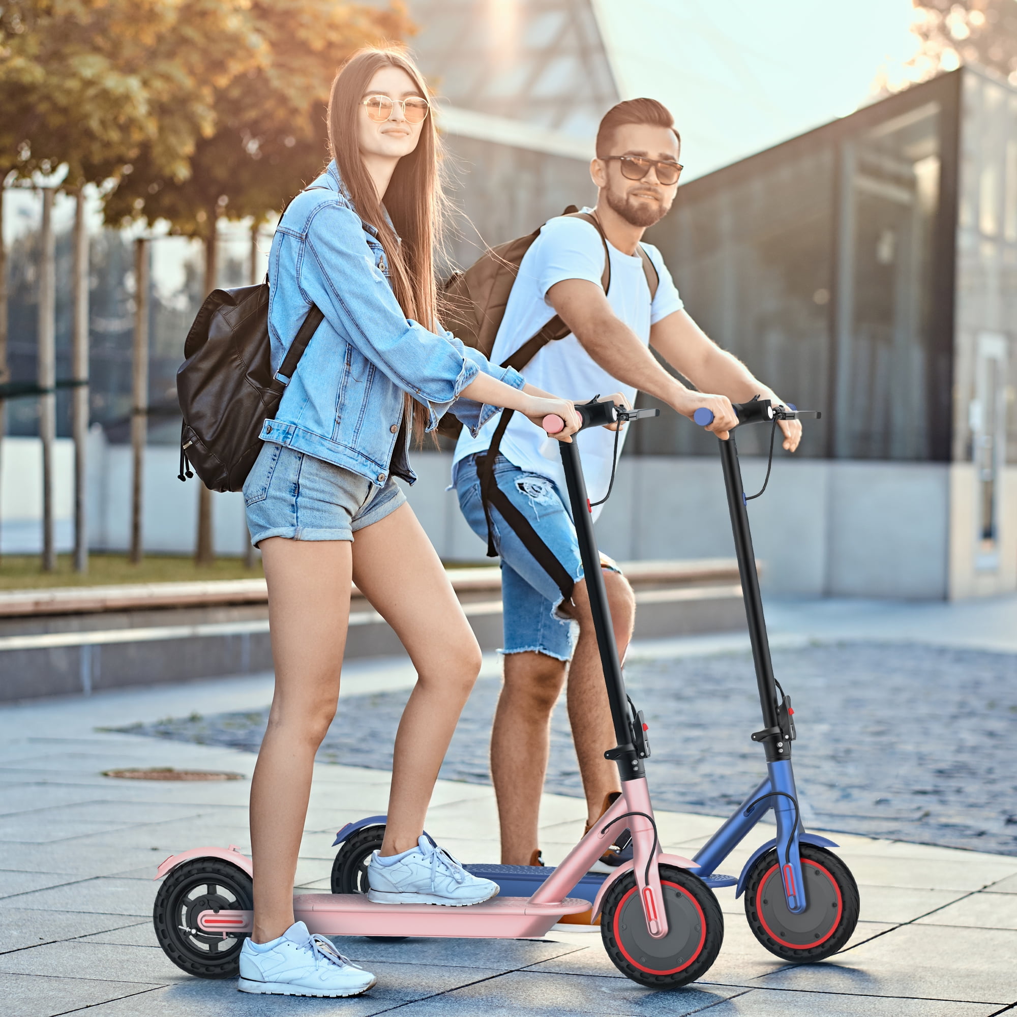 AOVOPRO PINK ES80 350W 8.5' Foldable Electric Scooter for Adults and Child, 21 Miles Range UL2272