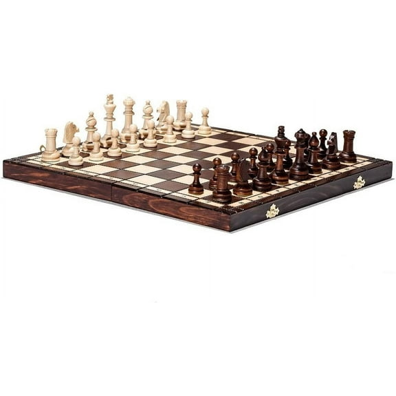 Hand Crafted Tournament 76 Wooden Chess Set 16" x 16"