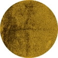 thumbnail image 1 of Ahgly Company Machine Washable Indoor Round Oriental Yellow Industrial Area Rugs, 6' Round, 1 of 4