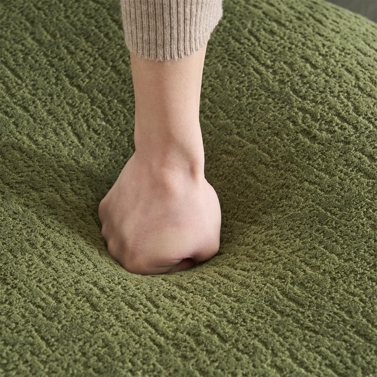 Demi Bonn 98" Cozy L-Shape Sectional Sofa with Curved Chaise, High-Density Foam, Chenille Modular Couch for Living Room, Supports 900 lbs, Green