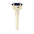 thumbnail image 6 of Angara Natural 3.3 Ct. Blue Sapphire with Diamond Infinity Ring in 14K Yellow Gold for Women (Ring Size: 11.5), 6 of 12