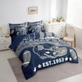 thumbnail image 3 of Manfei Indianapolis Twin Bedding Sets 7pcs,Rugby Sports Bedding Comforter Set 7pcs,American Ball Sport Sheet Sets,Breathable Room Decorative Reversible, 3 of 7
