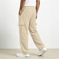 thumbnail image 5 of Dresfit Cargo Sweatpants Men Baggy Drawstring Sweat Pants Fall Winter Big and Tall Hiking Slim Fit Carpenter Pants Elastic Waist Stretch Travel Work Pants S, 5 of 8