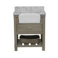 thumbnail image 6 of Charlotte 30" Farmhouse Bathroom Vanity with Weathered Gray Cabinet and Carrara Marble Top, 6 of 6