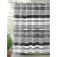 thumbnail image 2 of Shower Curtains for Bathroom-72"x72", Northern Europe Striped Waterproof Bath Curtain Grommet Shower Curtain Set with Hooks, Rustic Gray and Black Washable Bath Accessories, 2 of 6