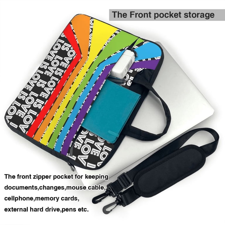 ♡cancan♡ ZICANCN Laptop Case 15.6 inch, Full Rainbow Heart Love Work