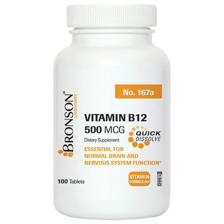 Bronson sublinguale vitamine B-12 500 mcg, 100 Comprimés