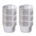 thumbnail image 4 of Revestimientos para cupcakes, tazas para hornear, soportes para moldes para pudín y postre (plateados), 50 Uds., 4 of 4