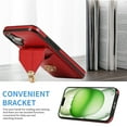 thumbnail image 5 of ELEHOLD Crossbody Wallet Case for iPhone 16 Plus,Back Credit Card Holder Metal Snap Luxury Purse Case with Shoulder Strap for Women Girls for iPhone 16 Plus,Red, 5 of 8