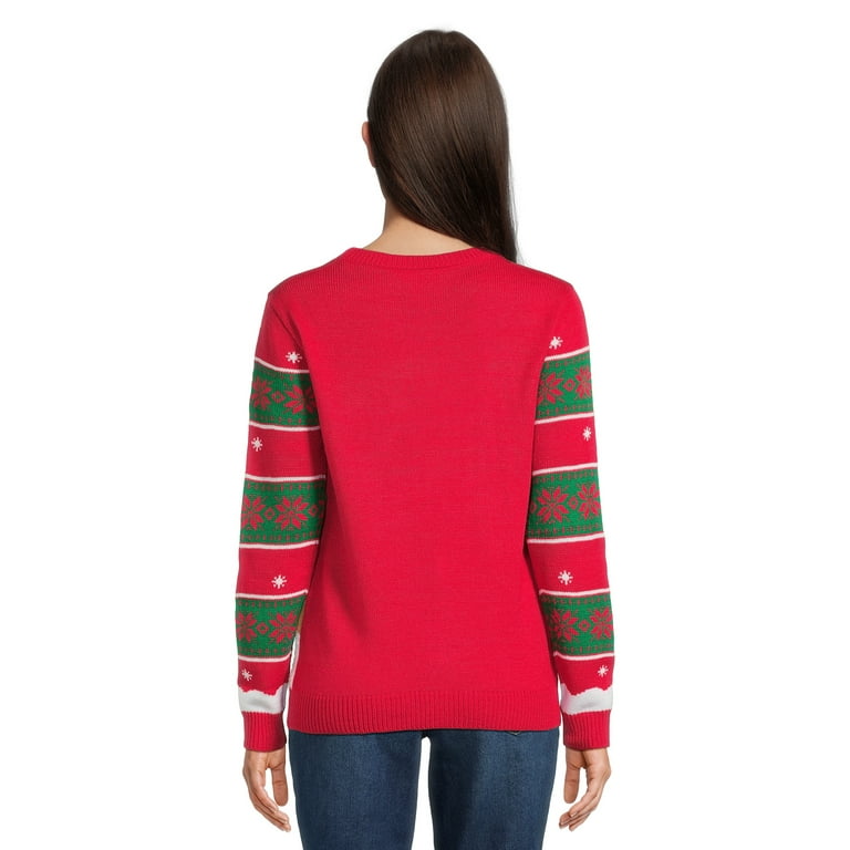 No Boundaries Juniors Christmas Sweater, Midweight, Sizes XS-XXXL