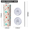 thumbnail image 3 of Pioneer Flower Floral Print Pattern 20oz Skinny Tumbler with Straw & Lid, Double Wall Vacuum Insulated Cup, Leak-Proof, Cup Holder Friendly, Hot 6H Cold 12H, 3 of 6