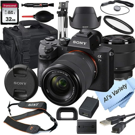 Sony Alpha a7 III Mirrorless Digital Camera with 28-70mm Lens, 32GB Card, Tripod, Case, and More 18pc Bundle