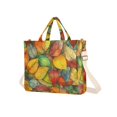 thumbnail image 7 of FORMRS Womens Corduroy Tote Bag Crossbody Shoulder Handbag with Pocket, Retro Autumn Leaves, 7 of 7