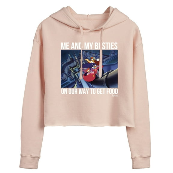 Disney - Darkwing Duck - Me & My Bestie Getting Food - Juniors Cropped Pullover Hoodie
