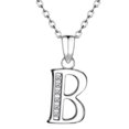 thumbnail image 2 of Collar con diseño de letra B, estilo moderno, de titanio y acero con diamantes de imitación, para uso diario., 2 of 12