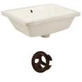 thumbnail image 1 of 18.25-in. W Rectangle Bathroom Undermount Sink Set In Biscuit - Oil Rubbed Bronze Hardware AI-20444, 1 of 8