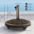 thumbnail image 3 of Outsunny Base de Parasol Ronde pour Patio avec Roues, Support de Parasol en Résine de 46lbs, 3 of 10