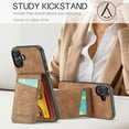 thumbnail image 5 of Phone Case for iPhone 17, Back Credit Card Holder Wallet Cover Study Kickstand PU Leather Magnetic Clasp RFID Blocking Case for iPhone 17 Cases Women, Brown, 5 of 8