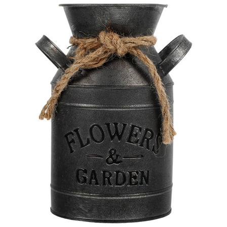 FELTECHELECTR Rustic Dried Flower Bucket Bucket Shape Aged Effect Decorative Item Front Porch Decor 1Set