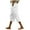 White, variant on SwiftWear Women's High-Waisted Cotton Linen Blend Capri Pants - Drawstring Waist Casual Capris with Side Buttons & Pockets, Breathable Loose Cropped Pants S-2XL