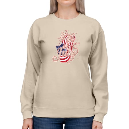 4Th Of July Flag Spray Sweatshirt Women -Image by Shutterstock Female XX-Large