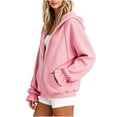 thumbnail image 5 of hotojiny Sweatshirt for Women Fall Zip up Hoodies Lightweight Ruffle Long Sleeve Workout Jackets Fashion Clothing, 5 of 6