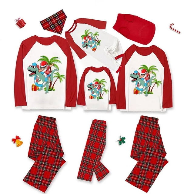 Pijamas familiares navideños a juego, conjuntos de pijamas a cuadros blancos y negros, Navidad en julio