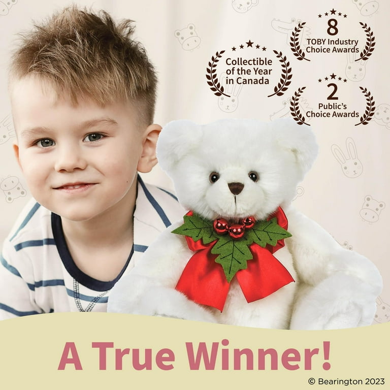 Bearington Hollister Hollybeary Christmas Teddy Bear 15 Inch White Teddy Bear Gifts for Kids
