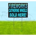thumbnail image 1 of Fireworks Catherine Wheels Sold Here (18" x 24") Yard Sign, Includes Metal Step Stake, 1 of 6