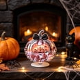 thumbnail image 2 of Gumesh Halloween Decoration Acrylic Pink Pumpkin Sign Pumpkin Table Decor 4 Inch Happy Halloween Desktop Ornament for Farmhouse Home Living Room Holiday Decor, 2 of 6