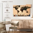 thumbnail image 5 of Elephant Stock Triangle Geometric World Map Wall Art - Horizontal Canvas Wall Art - Living Room Wall Decor - Map Canvas - Brown And Gray Decor - 51" x 34", 5 of 8