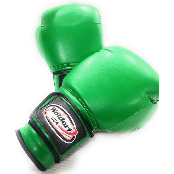 Woldorf USA Boxing Gloves Kickboxing Muay Thai Punching Bag Vinyl Green - Durable Multi Layered Foam Padded Offers Unbeatable Price Kids and Adult Sizes