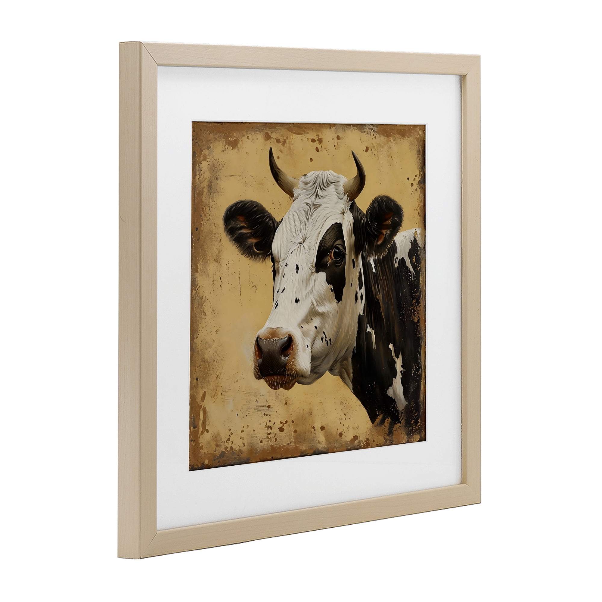 Stupell Industries Spotted Brown Cow Portrait Birch Framed Print Under Glass, design by Creative Studio