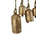 thumbnail image 5 of DecMode Gold Metal Tibetan Inspired Decorative Cow Bells with 12 Bells on Jute Hanging Rope and Metal Rod, 5 of 13
