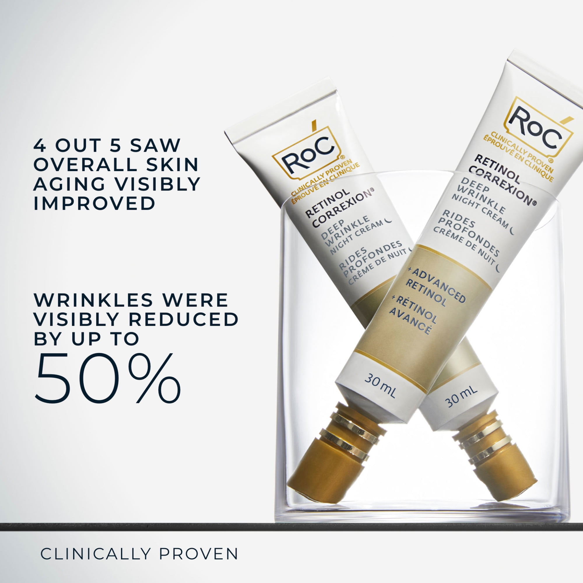RoC Skincare - Retinol Correxion®️ - Crème de nuit profonde rides - Fonctionne pendant que vous dormez (30ml)