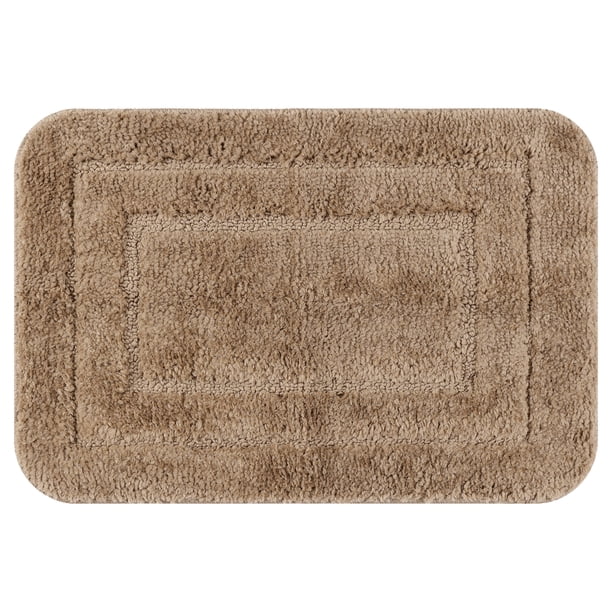 Alfombra de ba?o REGALWOVEN, alfombra de ba?o suave y absorbente, alfombra de ba?o de felpa antideslizante, lavable a máquina, tapete seco para el suelo del ba?o marrón 16" x 24"