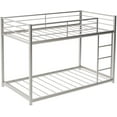 thumbnail image 3 of Harper & Bright Designs Twin Over Twin Metal Bunk Bed, Heavy Duty Low Bunk Bed with Safety Guard Rails and Ladder, 3 of 8