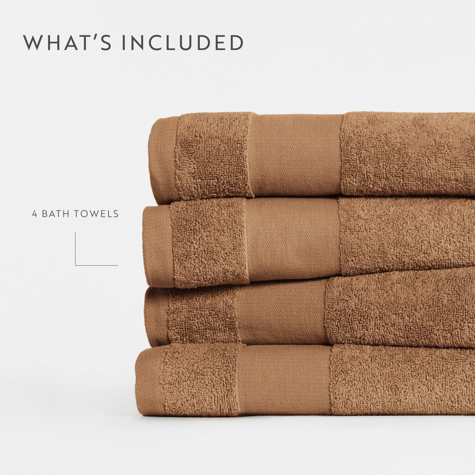 Noble Linens 4 pack Essential Cotton Bath Towels