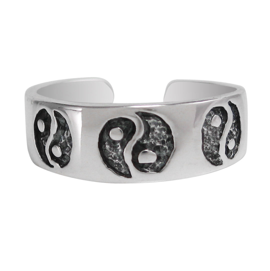 Sterling Silver Yin Yang Band Adjustable Toe Ring