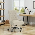 thumbnail image 2 of GDF Studio Bagnold Contemporary Tufted Adjustable Swivel Office Chair, Wheat Fabric, 2 of 7