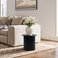 thumbnail image 3 of Queip Extra Small Accent Table, Fluted Fir and MDF Wood Round Side Tables, Mid Century Modern Short End Table for Living Room Couch, Bedroom, Nightstand End Tables for Small Space-Black 15‘’h, 3 of 9
