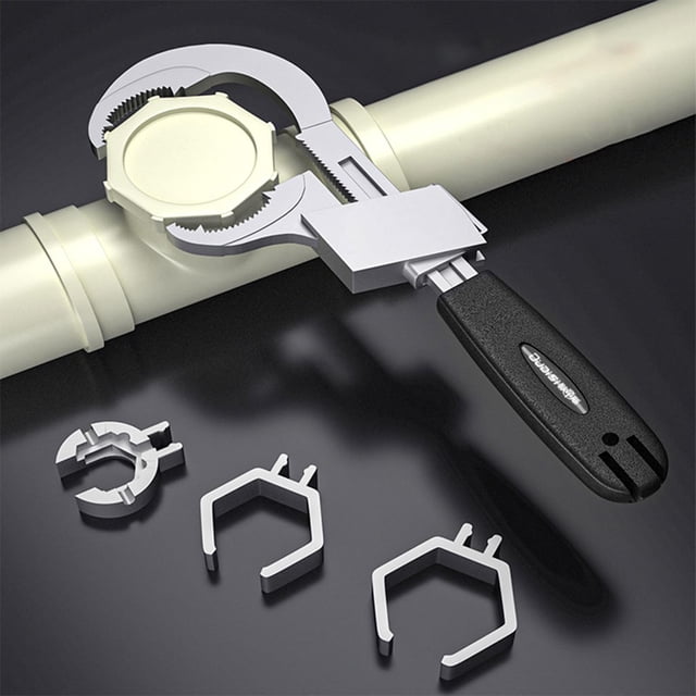 Llave de baño Llave de doble extremo para alcantarillado angosto Mango corto universal Apertura grande 3.15 pulgadas Durable con alta CUTICAT Llave de fregadero