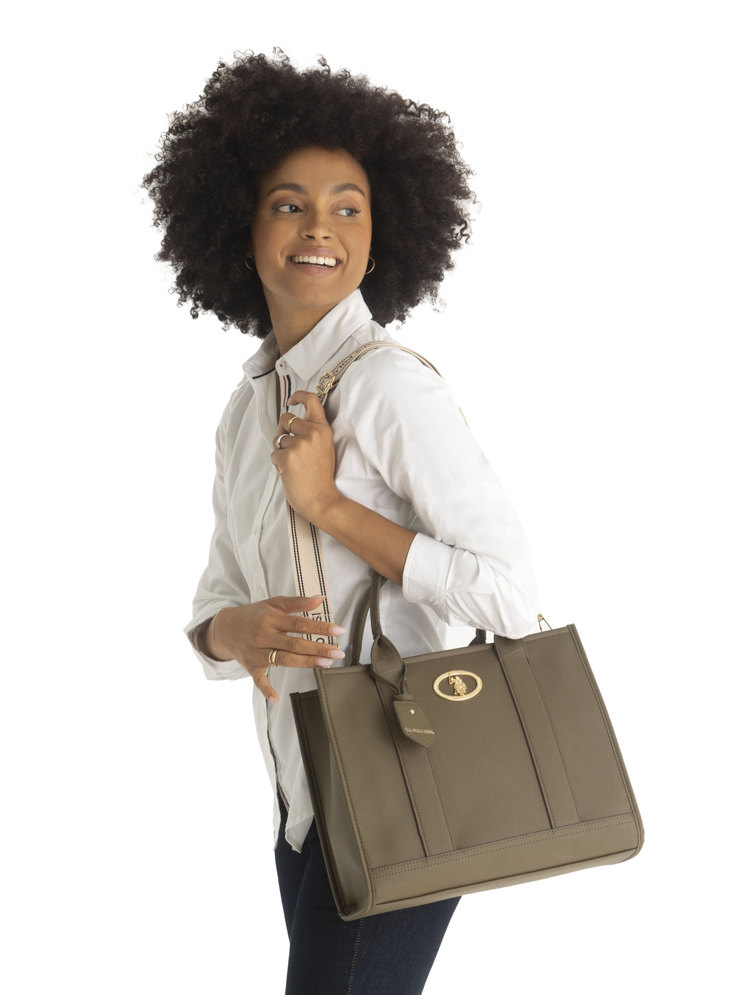U.S. Polo Assn. Women's Heritage Tote Bag, Olive