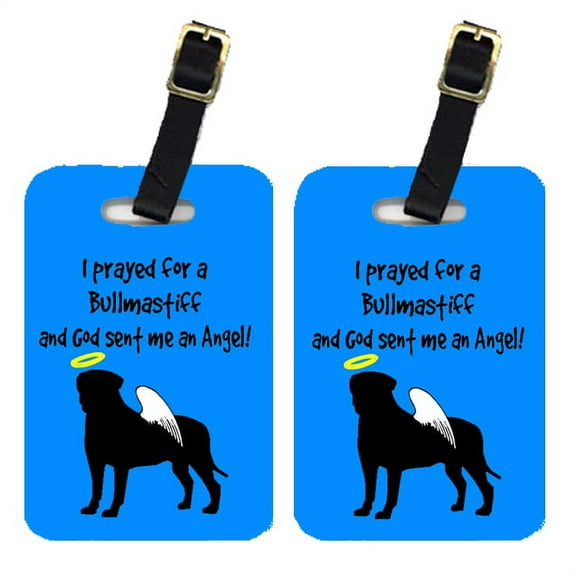 Pair of 2 Bullmastiff Luggage Tags