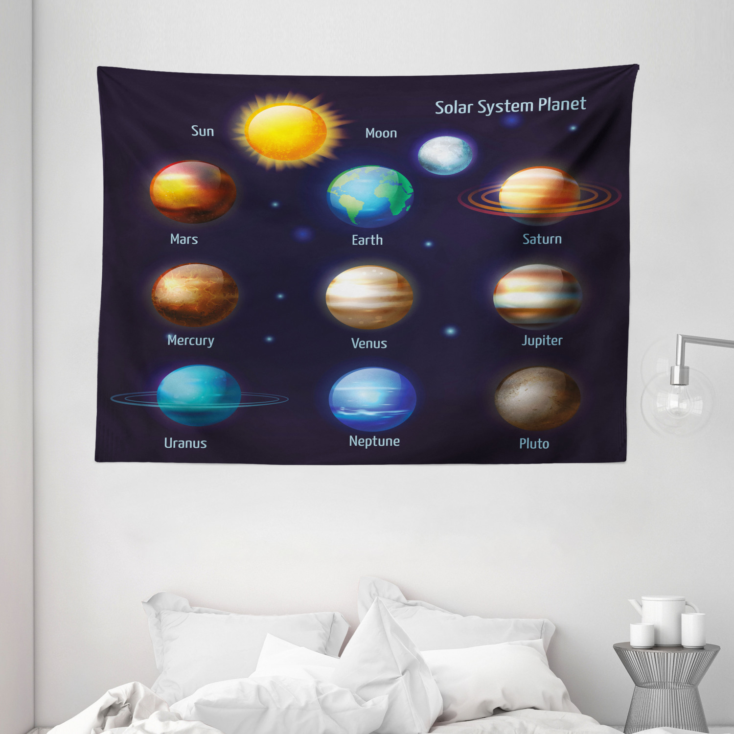 Educational Tapestry, Solar System Planets and the Sun Pictograms Set ...
