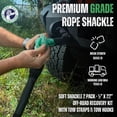 thumbnail image 5 of Fort Hill Distributors Soft Shackle 2 Pack - ½” x 22” Off-Road Recovery Kit with Tow Straps & Tow Hooks - Heavy Duty Synthetic Rope for Outdoor Enthusiasts - US Vet Owned, Green, with Bag, 5 of 9