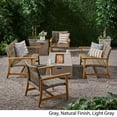 thumbnail image 4 of GDF Studio Allison Outdoor 6 Piece Wood and Wicker Chat Set, Gray and Light Gray, 4 of 9