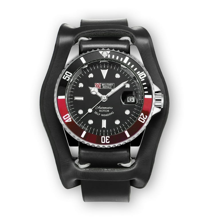 Military Royale Mens Watch Mechanical Black Dial Date Sports